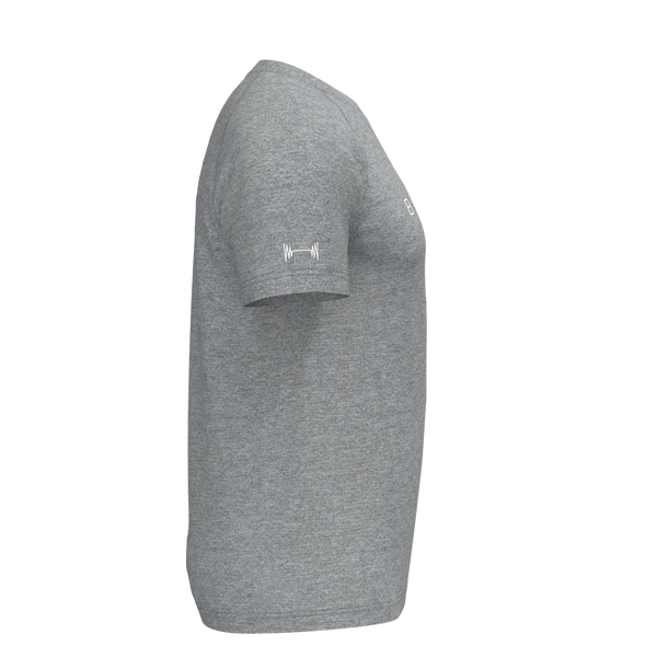 BODYBAR Pilates - TKM046 - M SS Raglan Crew Tee - Coverstitch - Element R - Medium Heather Grey