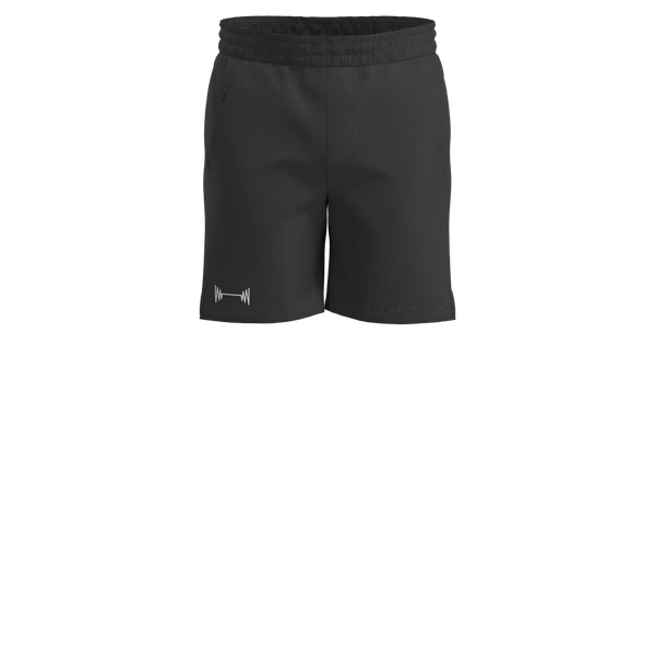 BODYBAR Pilates - TKM048 M Side-Panel Train Short - 7" - No Liner - Stowe - Black