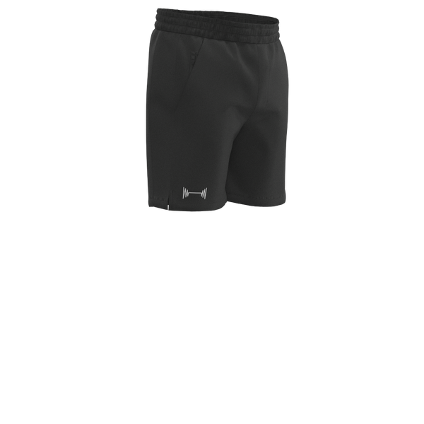BODYBAR Pilates - TKM048 M Side-Panel Train Short - 7" - No Liner - Stowe - Black