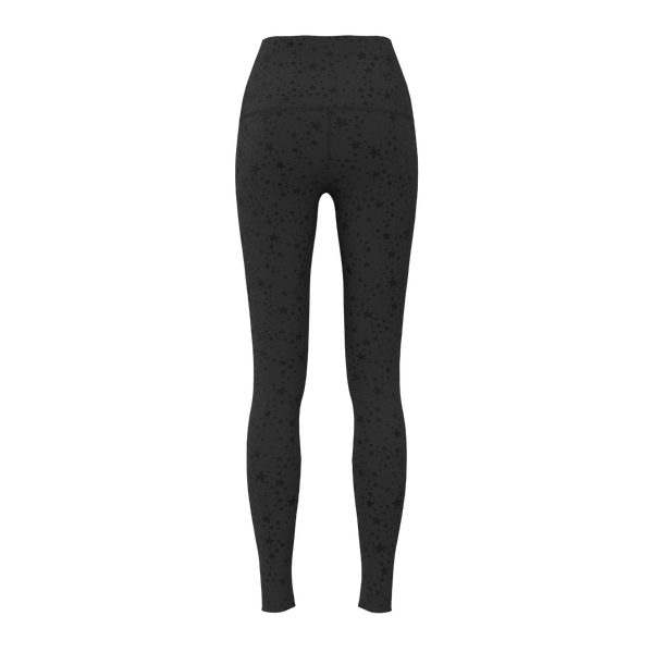 W No-Outseam Legging - 4" WB - Luxe Brushed R - Black Stars