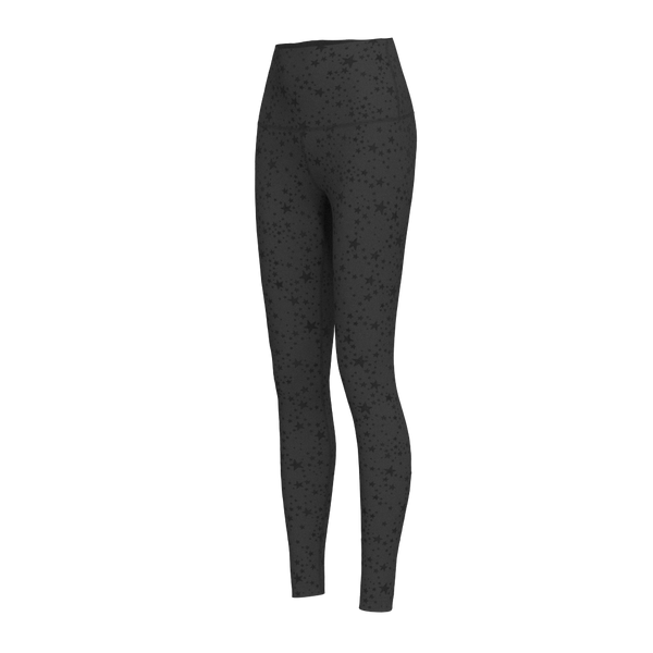W No-Outseam Legging - 4" WB - Luxe Brushed R - Black Stars