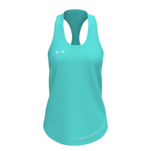BODYBAR Pilates - TKW008 - W Drop-Hem Racerback Tank - Element R - Blue Radiance