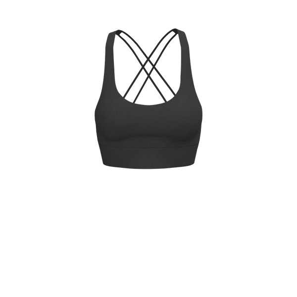 Authentixx - TKW011 - W Cross-Back Bra - 2" - Luxe Brushed R - Black