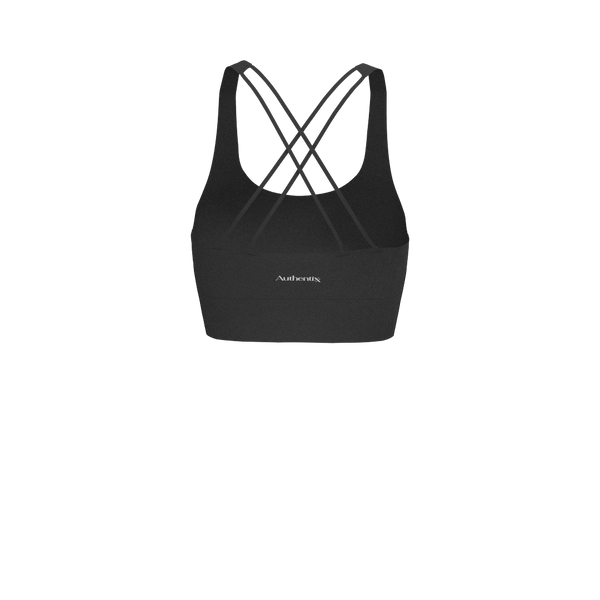 Authentixx - TKW011 - W Cross-Back Bra - 2" - Luxe Brushed R - Black