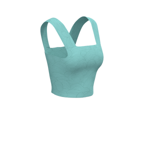 MedusaFit - TKW032 - W Wide-Strap Bra Tank - Luxe Brushed R - Ceramic Waves