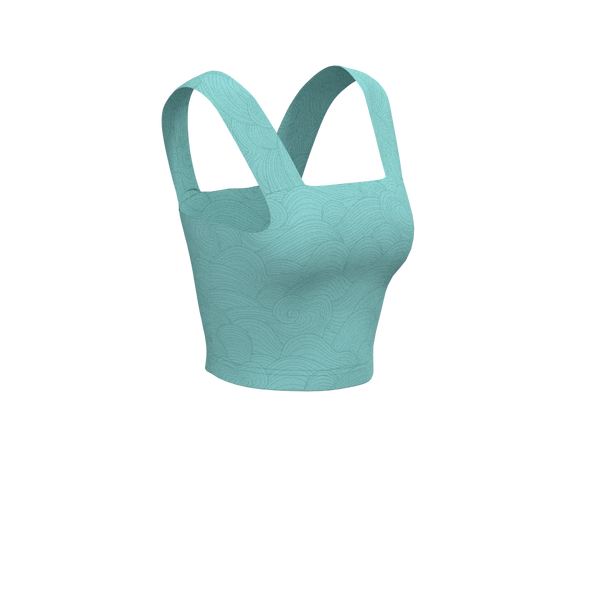 MedusaFit - TKW032 - W Wide-Strap Bra Tank - Luxe Brushed R - Ceramic Waves