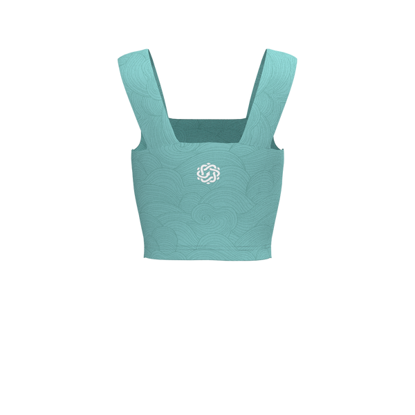 MedusaFit - TKW032 - W Wide-Strap Bra Tank - Luxe Brushed R - Ceramic Waves