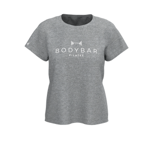 BODYBAR Pilates - TKW041 - W Boxy Tee - Element R - Heather Grey