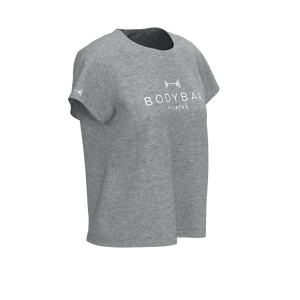 BODYBAR Pilates - TKW041 - W Boxy Tee - Element R - Heather Grey