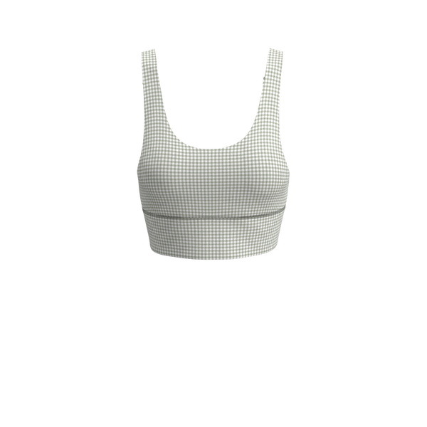 wayre - TKW095 - W Longline Scoop Bra - Cups - Luxe Brushed R - Sage Plaid (Copy)