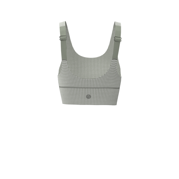 wayre - TKW095 - W Longline Scoop Bra - Cups - Luxe Brushed R - Sage Plaid (Copy)