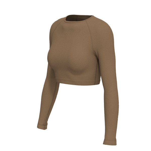 Recreation Sweat - TKW102 - W LS Crop Top - Luxe Brushed R - Toasted Coconut