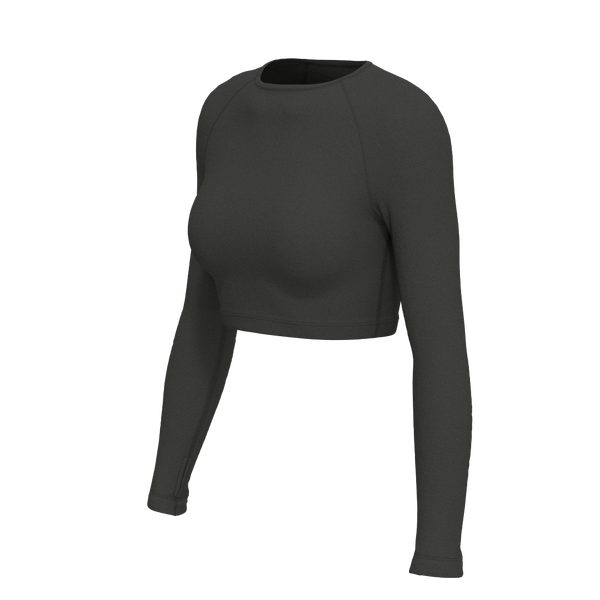 Recreation Sweat - TKW102 - W LS Crop Top - Luxe Brushed R - Black