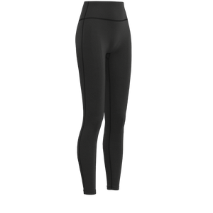 W No-Front Seam V-Back Legging + 3" WB - Luxe Brushed R - Black