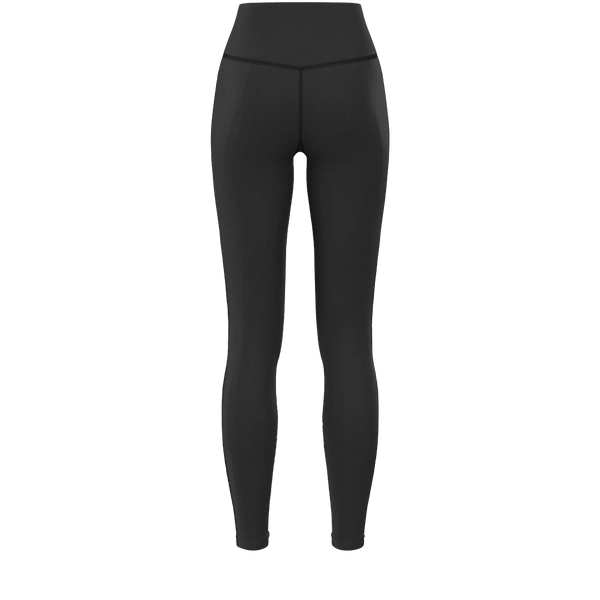 W No-Front Seam V-Back Legging + 3" WB - Luxe Brushed R - Black