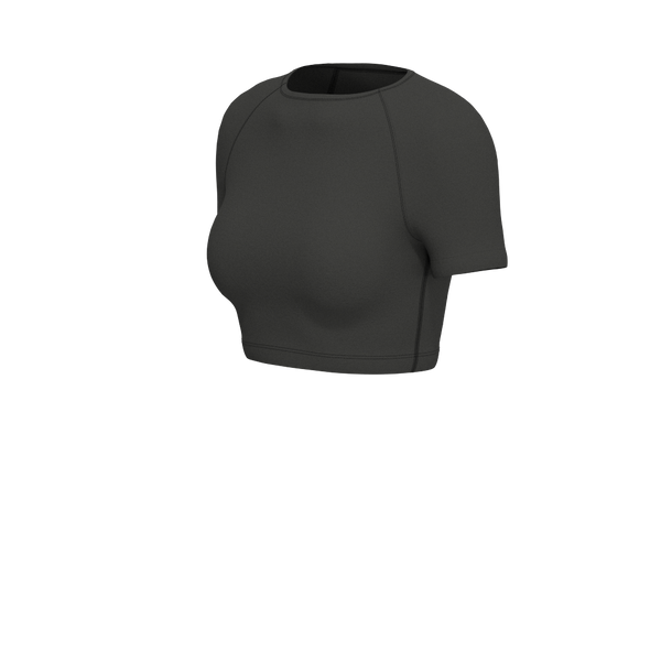 Recreation Sweat - TKW116 - W SS Crop Top - Luxe Brushed R - Black