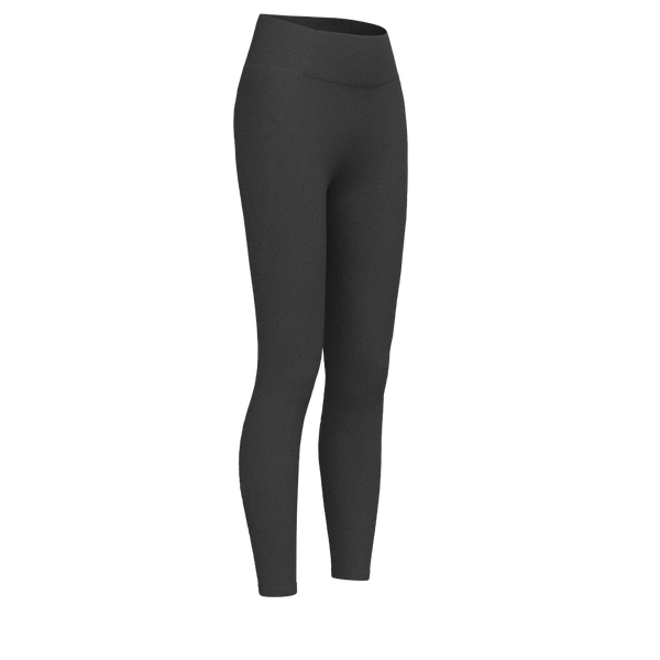 W No-Front Seam Pocket Legging - Luxe Brushed R - Black