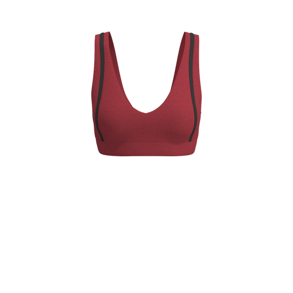 Powerhouse - TKY003 - Y Piped V-Neck Bra Top - Luxe Brushed R - Cardinal