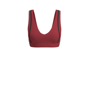 Powerhouse - TKY003 - Y Piped V-Neck Bra Top - Luxe Brushed R - Cardinal