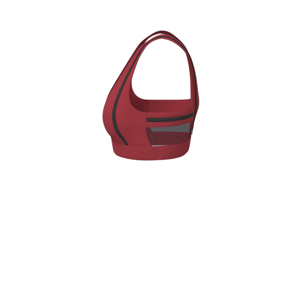 Powerhouse - TKY003 - Y Piped V-Neck Bra Top - Luxe Brushed R - Cardinal