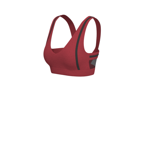 Powerhouse - TKY003 - Y Piped V-Neck Bra Top - Luxe Brushed R - Cardinal