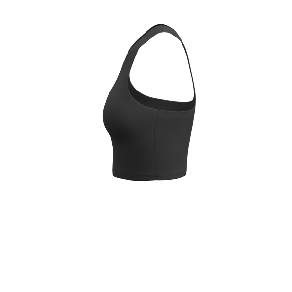 TKW138 - W Performance Cropped Racerback Tank - Luxe Brushed R - Black
