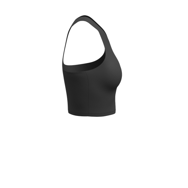 TKW138 - W Performance Cropped Racerback Tank - Luxe Brushed R - Black
