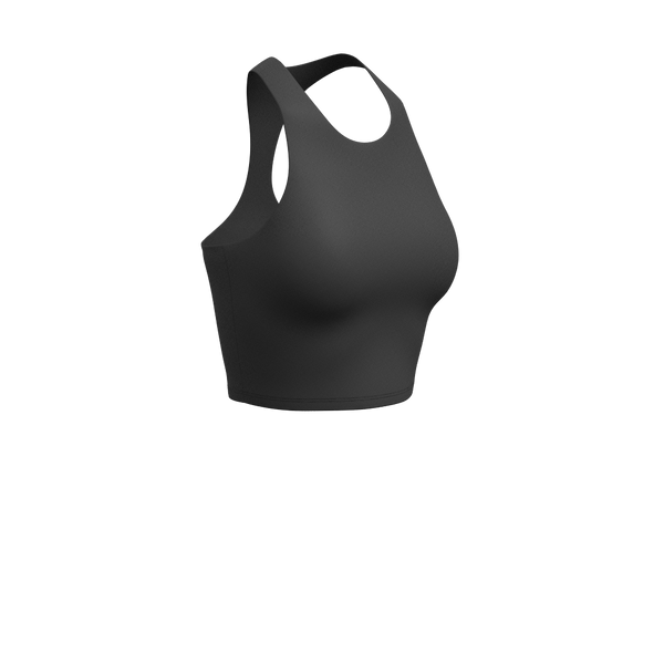 TKW138 - W Performance Cropped Racerback Tank - Luxe Brushed R - Black
