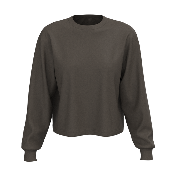 Civana - TKW147 - W LS Cropped Tee - Graphite