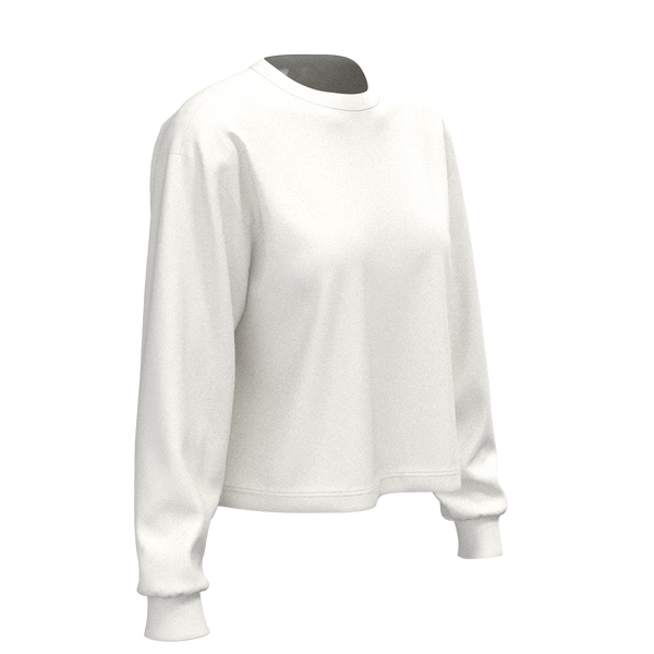 Civana - TKW147 - W LS Cropped Tee - Valencia - Snow White