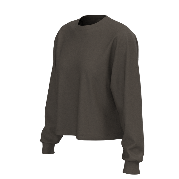 Civana - TKW147 - W LS Cropped Tee - Graphite