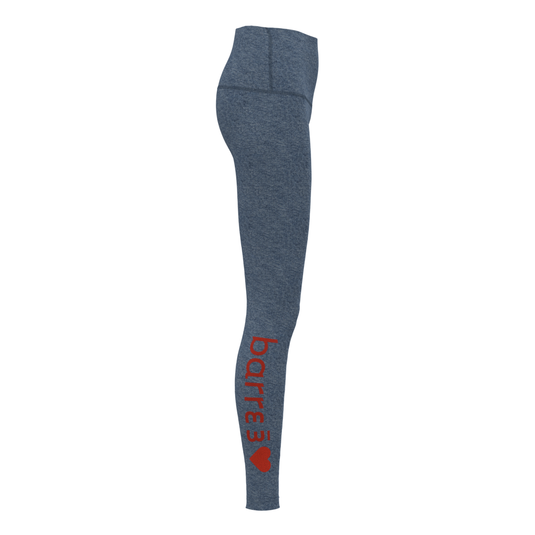 barre3 - BA001A - Signature Legging - Luxe Heather - Blue Horizon Heather