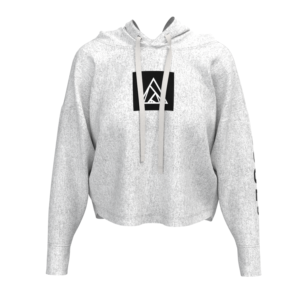 Everesting - 29029 - TKW021 - W Crop Hoodie - Armstrong - Lt Heather Grey
