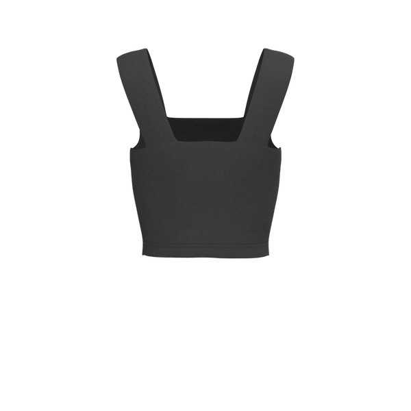 W Wide-Strap Bra Tank - Luxe Brushed R - Black