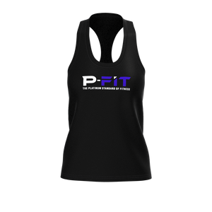 P-Fit - TKW047 - W Straight Hem Racerback Tank - Element  - Black