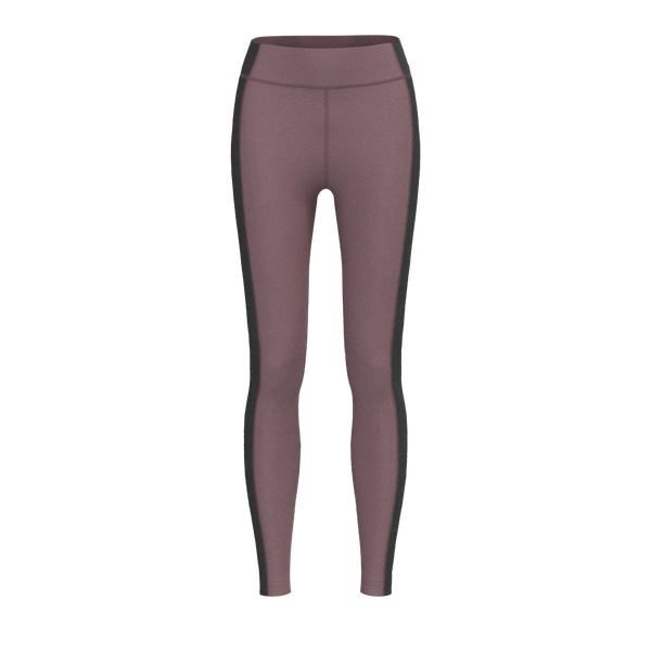 W Outside Panel Legging - Luxe Brushed R - Mauve & Black