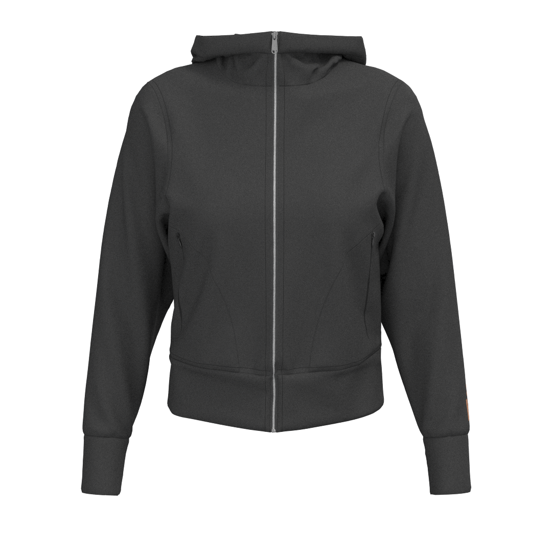 barre3 - TKW082 - W Full Zip Hoodie - Colonia - Matte Grey